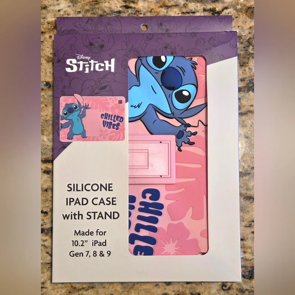 Disney Stitch Pink Silicone iPad Case with Stand